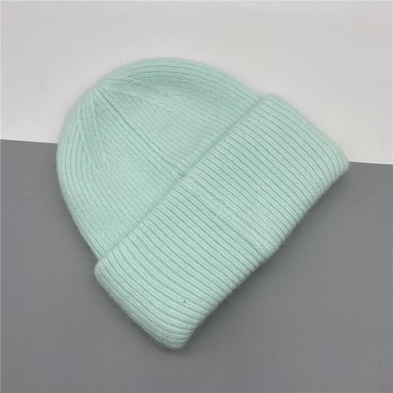 

Взрослая толстая теплая шапка из кроличьего меха для мужчин и женщин, однотонная вязаная шапка, разноцветные черепашки для лыж и хип-хопа Adult