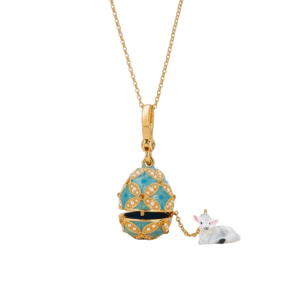 Opened Design Easter Egg Necklace Chinese Style Zodiac Pendant Necklace Jewelry Gift
