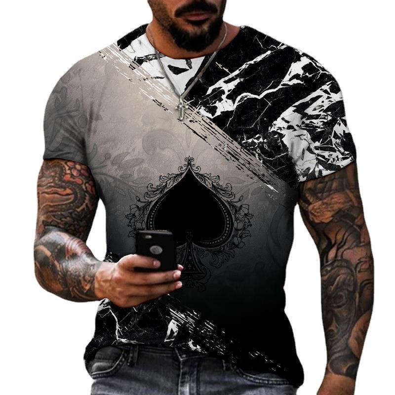 Summer Men's T-shirt 3D Print Loose Round Neck Short Sleeve Tops Men