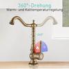 Antique Brass High Tap Bathroom Basin Single Lever Sink Mixer Tap 360° Rotating Spout