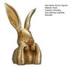 Easter Bunny Figurine Golden Resin Rabbit Statue Cute Bunny Holding Face Tabletop Ornament for Spring Tiered Tray Shelf Table Centerpiece