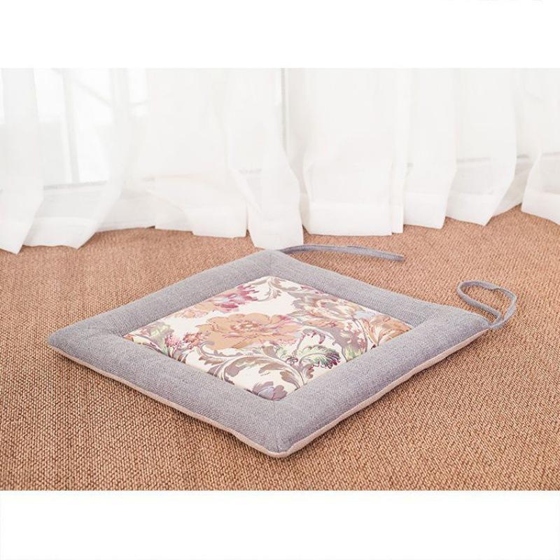 Four Seasons Linen Chair Cushion: New Chinese Style for Tea, Mahjong, Computer, Crescent, or Dining Chairs.