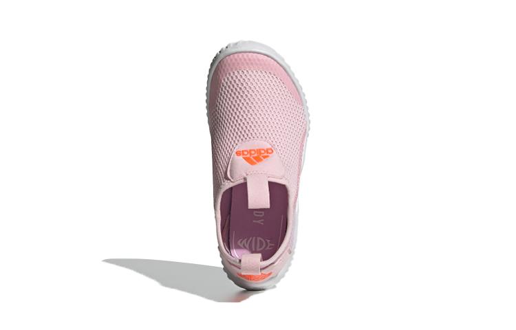 Adidas Rapidazen S .Rdy C Slip Resistant Abrasion Resistant Mid top Kids' Running Shoes Pink White FZ3955