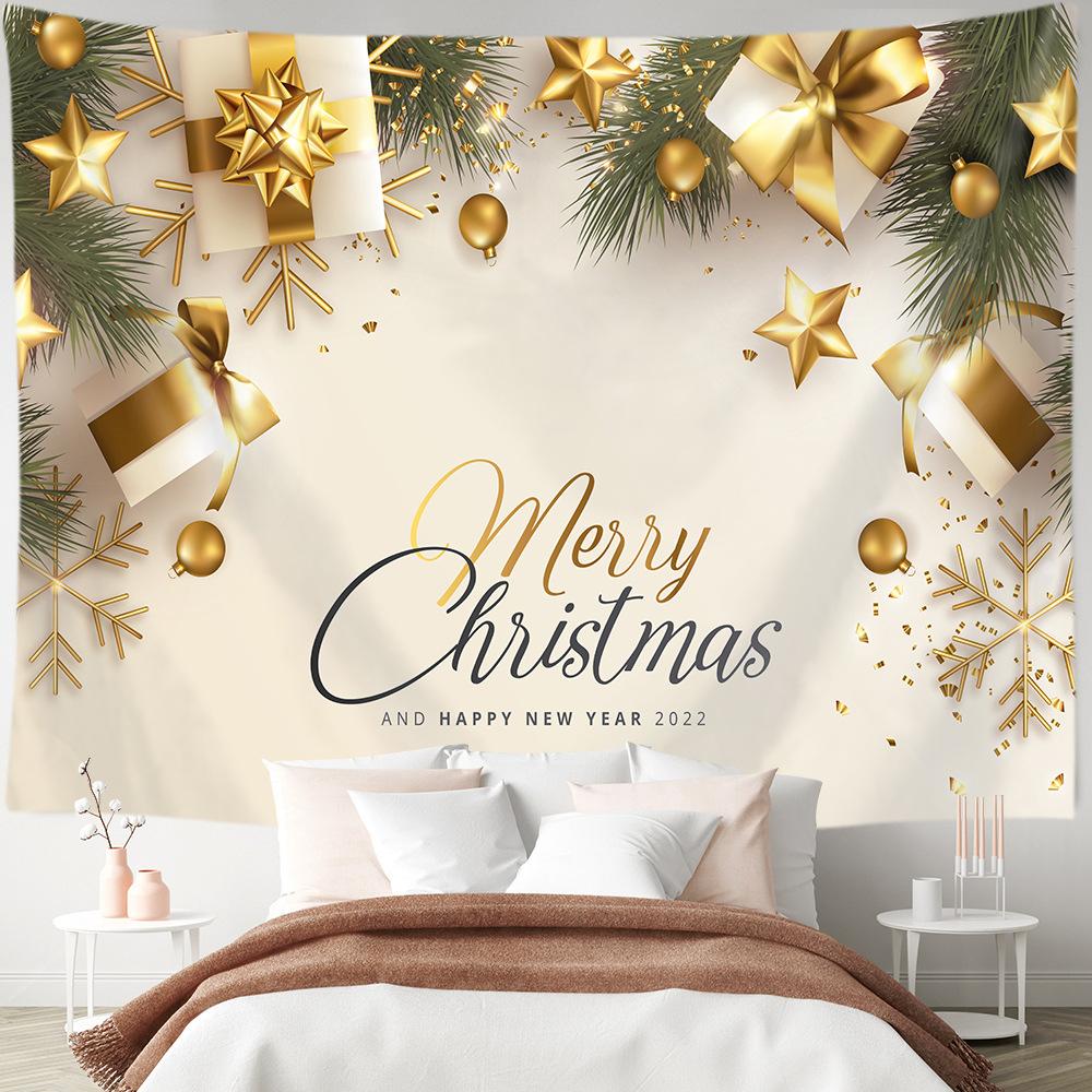 Christmas Tapestry Merry  Holiday Party Decoration Background Hanging Cloth Suitable for Home Living Room Bed