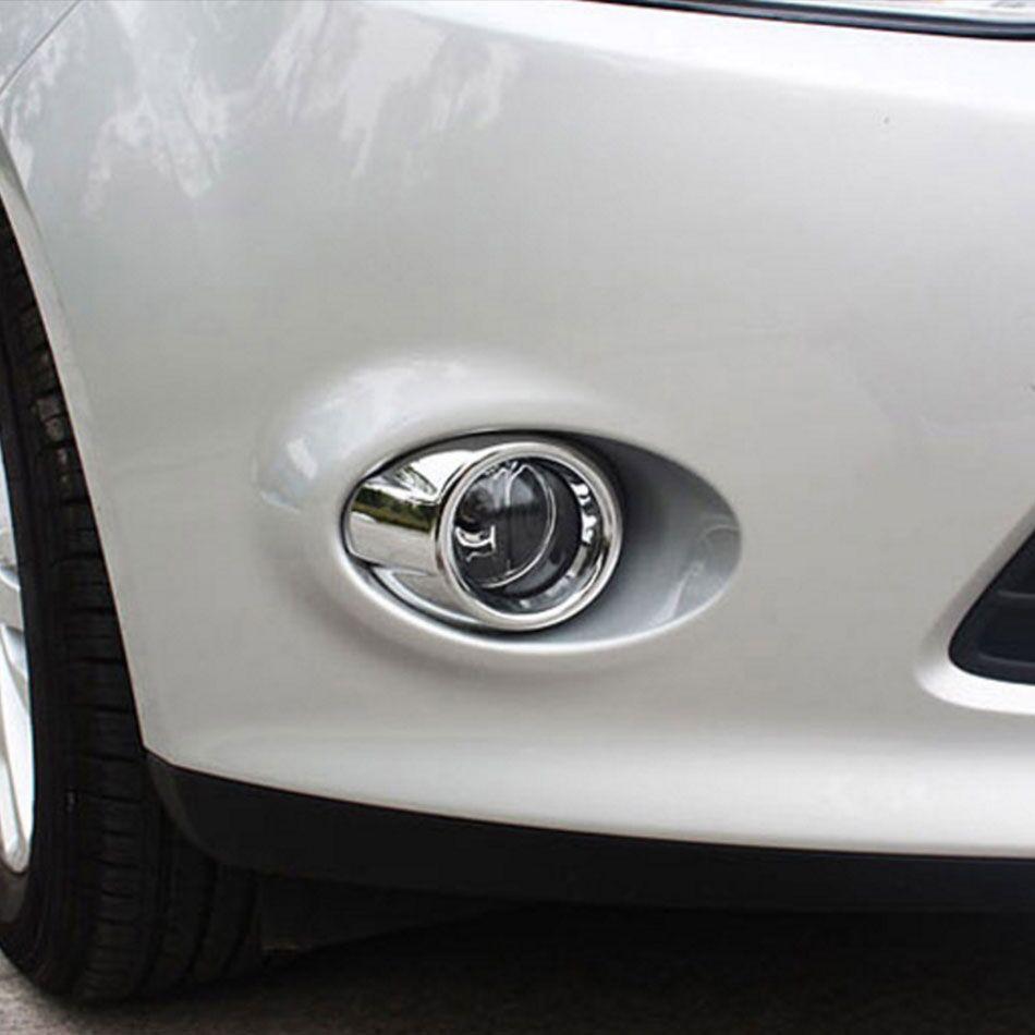 2Pcs ABS Chrome Car Front Right Left Fog Lights Lamp Frame Cover Trim for Ford Focus 3 MK3 2012 2013 2014 Accessories