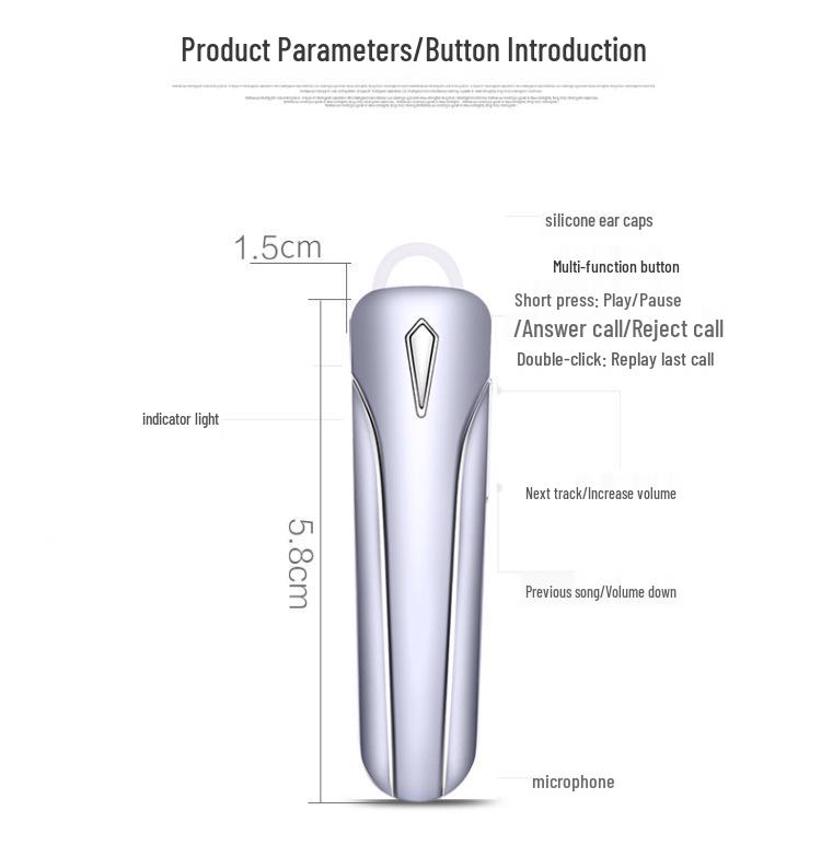 Universal Bluetooth 5.3 Sports Headset: Ultra-Long Battery, In-Ear/Over-Ear Design for Driving & Running