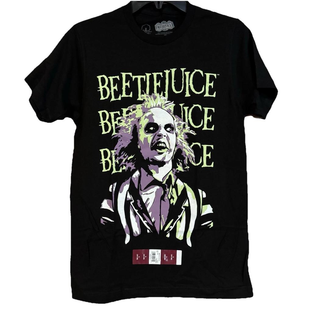 Beetlejuice Shirt Mens Small S Black Movie Graphic Tee Repeating Title Keaton Unisex T-Shirt