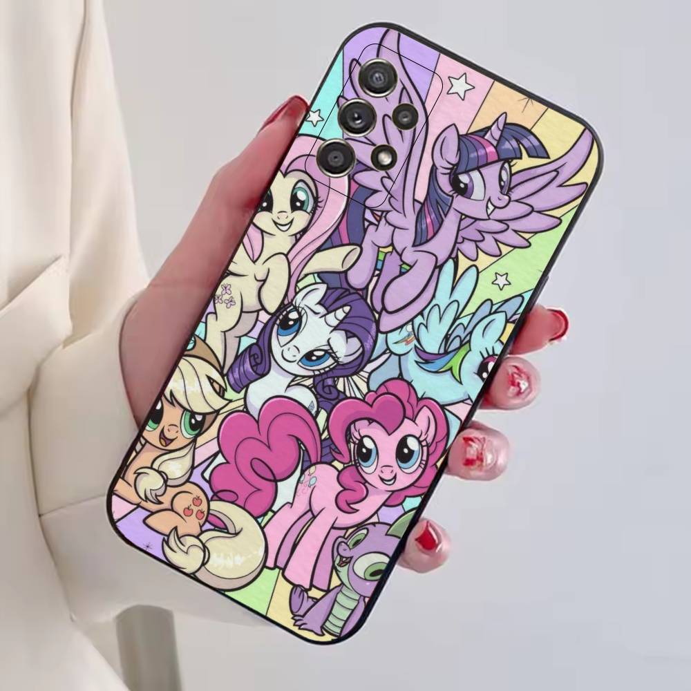 Cartoon My Little P-Ponys Phone Case For Samsung S25,S24,S21,S22,S23,S30,Ultra,S20,Plus,Fe,Lite,Note,10,Black Cover