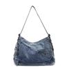 Denim Tote Bag Women's Underarm Shoulder Bag Student's Commuter Bag
