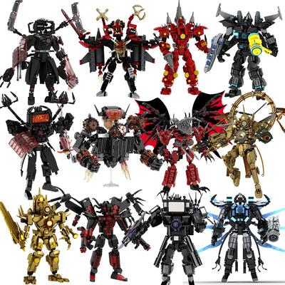 Skibidi Toilet Titan TV Man Speakerman Horror Game Bosses Camara Building Block Cartoon Doll Model Kids Birthday Halloween Gift