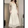 Gentle Floral Suspender Skirt French Retro Waist Slim New V-neck Dress Is Popular This Year, Sweet Women's Clothing