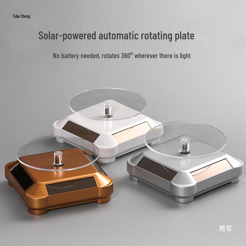 Solar-Powered Rotating Display Stand for Jewelry, Ornaments, Jade, and Watches