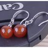 Cercei pentru femei 925 Silver Gold Plated Red Pendant Earrings 2cm Simple Fashion Gift
