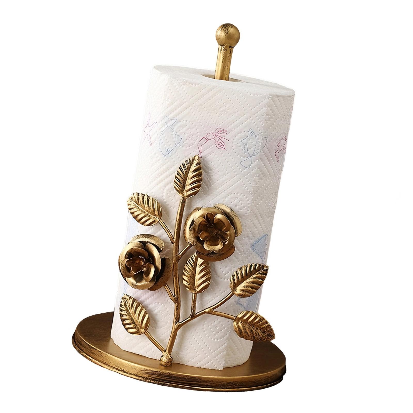 

Not Installation Freestanding Iron Tissue Stand Strong Construction Towel Holder Rusts Resistant for Wet Environment