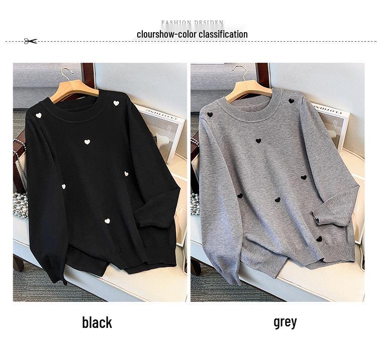 Plus Size Women's Loose Round Neck Pullover Sweater, Bust 150/160 (Size 200/300 Jin)