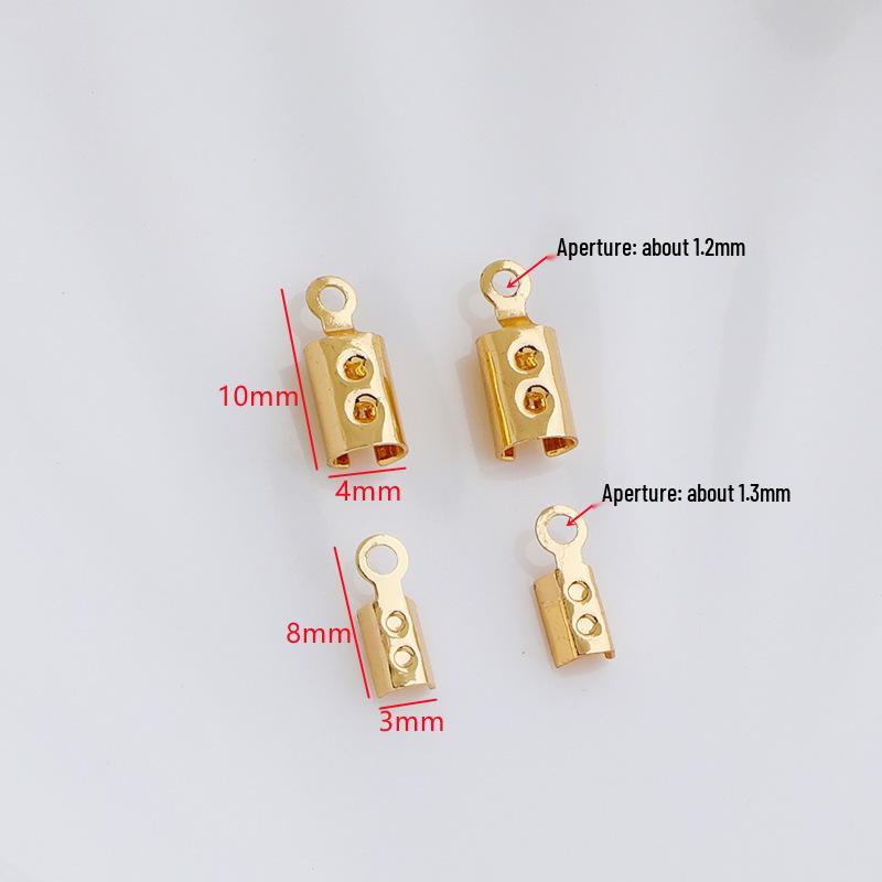 14K Goldplattierter Lederkordel-Endstück mit Karabinerverschluss für DIY-Armbänder