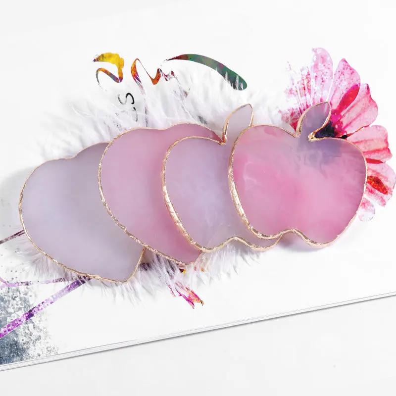 Resin Agate Nails Color Palette For Nails Art Decoration Heart Stars Shape Pink Clear Nail Display Shelf Color Drawing Pallet