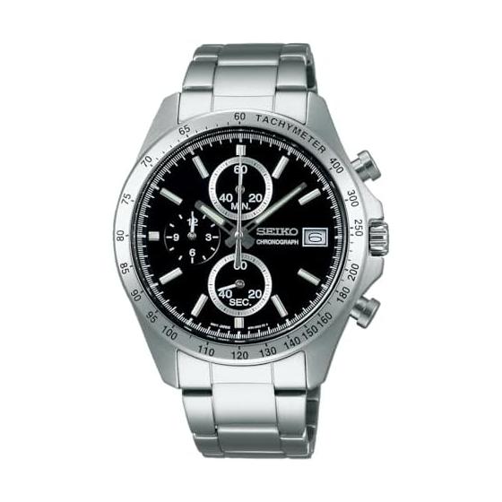 [Seiko Watch] SEIKO SELECTION SBTR005 Men s Watch Battery Operated Quartz Chronograph Date Calendar Black Dial Stainless Steel