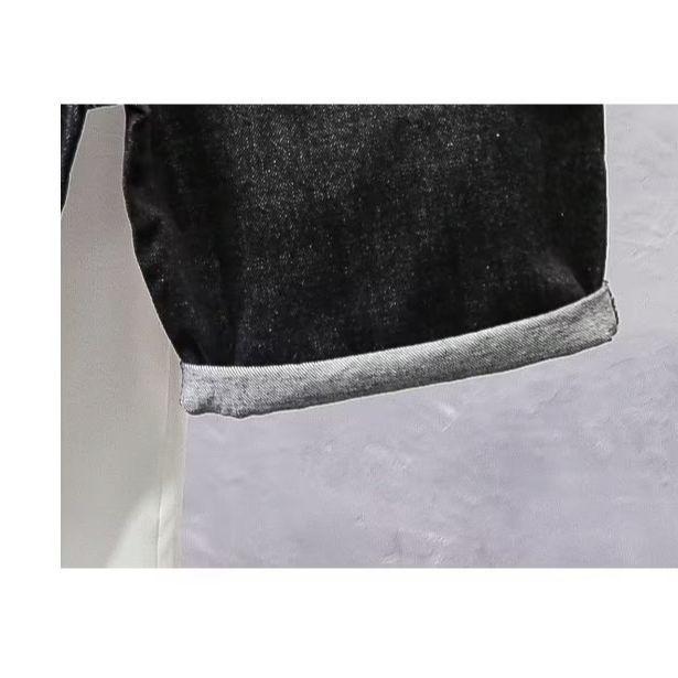 Men's Trendy Korean Style Ripped Denim Shorts - Slim Fit Casual Five-Point Breeches