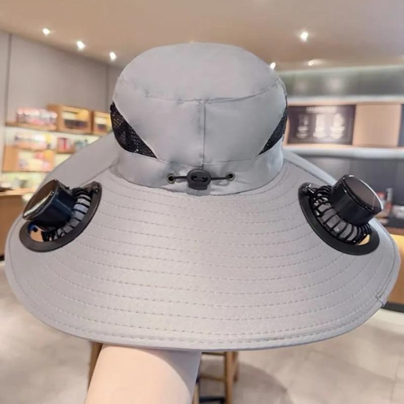 Solar Powered Sun Hat Cooling Fan UV Protection Outdoor Hiking Fishing Camping Summer Travel Bucket Hat Sun Protection Hat