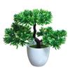 Mini Three-Fork Pine Tabletop Artificial Bonsai Plant - Home Decor Ornament
