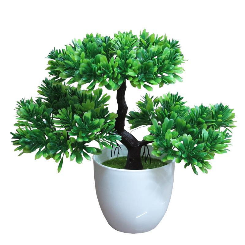 Mini Three-Fork Pine Tabletop Artificial Bonsai Plant - Home Decor Ornament