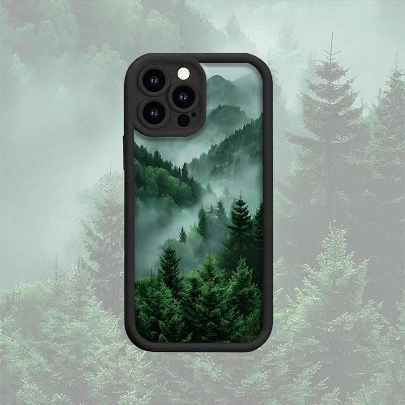 Coque de téléphone simple motif forêt adaptée pour iphone16 15 14 13 12 11 Pro/Max/Plus antichute et antichoc