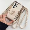 Custodia in Pelle a Tracolla per Telefono Samsung S26 S25 Ultra S24 S22 Plus S21 S23 FE A57 A17 A07 A56 A26 A36 A16 Borsa Portafoglio Copri Carte