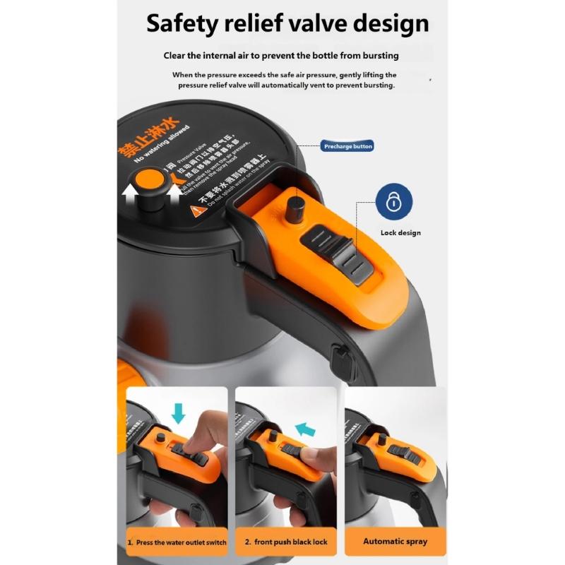 Electric Liquid Applicator For Car Washing And Home Cleaning With 2600mAh Battery And 1.7L Capacity