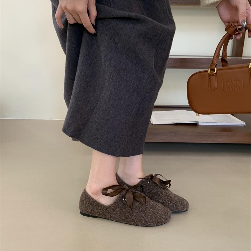 Women's shoes French soft-soled flat-soled single shoes Women's Autumn 2025 new round head one-pedal deep-mouth single shoes