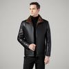 ROMON Men's Fleece-Lined PU Leather Jacket