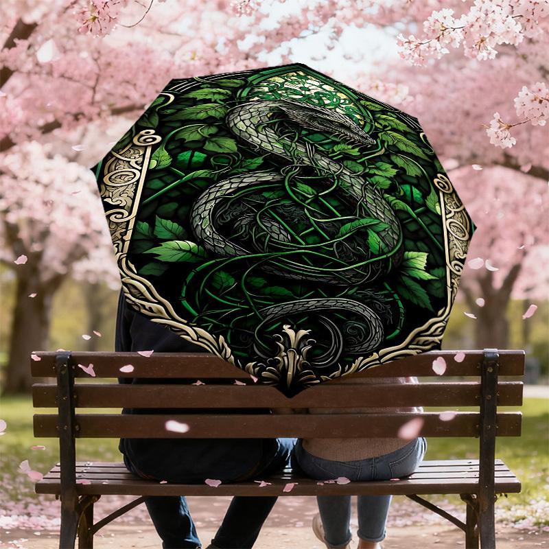 1PC Warner Serpent Vines Umbrella-8-Rib Reinforced, Automatic Open, Lightweight & Durable-A37