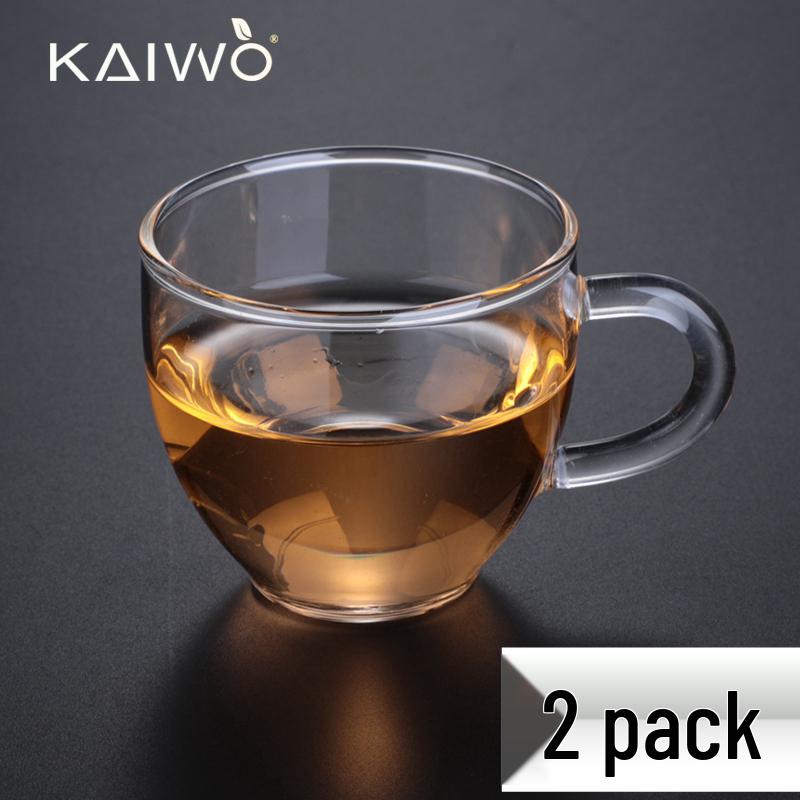Double-Layer Heat-Resistant Glass Tea Cup with Handle for Kung Fu Tea