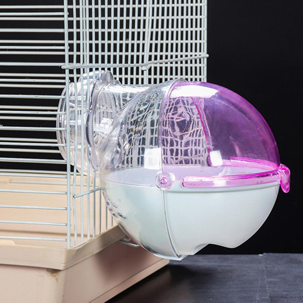 Acryl Kleintierkäfig Externes Badezimmer Toilette Haus für Hamster Meerschweinchen Baden Rosa