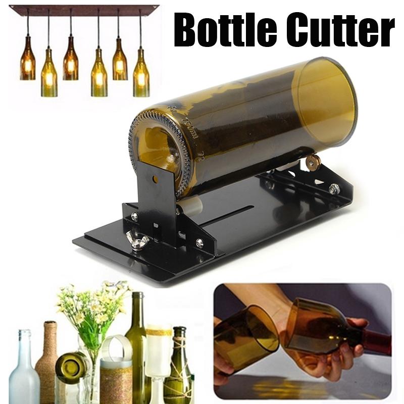 Glasflaschenschneider Maschine Schneidwerkzeug Wein Bier Glas Schneider für Glasbehälter Weinflasche Recycling DIY Bastelwerkzeuge Heimdekoration Schwarz