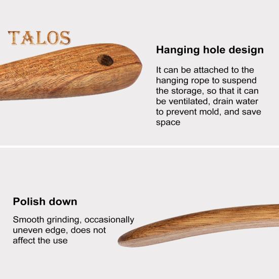 Dřevěná špachtle na vaření Teaková špachtle Nádobí na míchání Míchání Servírování Tepelně odolné lžíce na těsto Snadno se čistí Kuchyňské nástroje