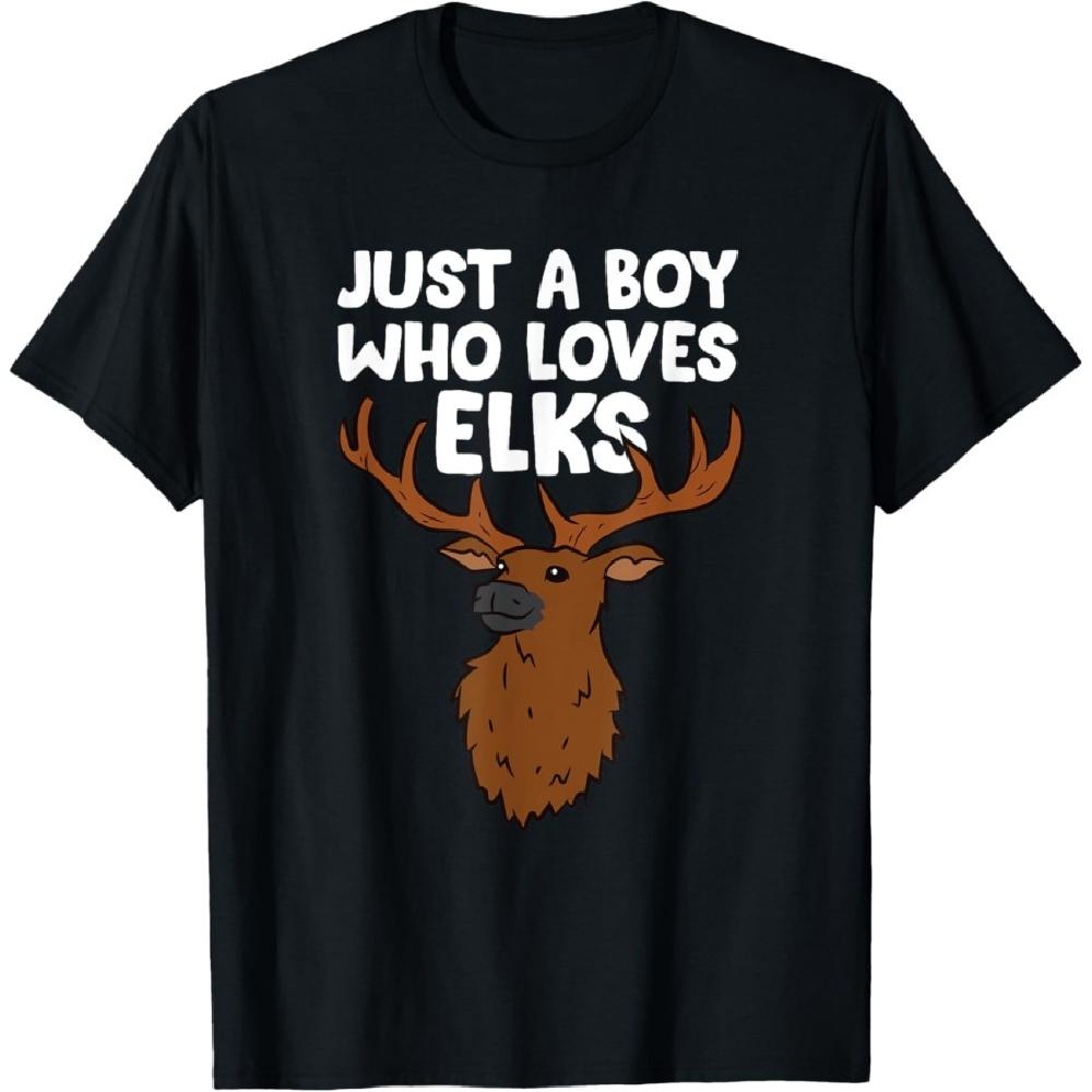 

Just a Boy Who Loves Elks T-Shirt XXXXXL чорний