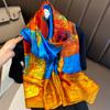 Van Gogh Oil Painting Silk Scarf Women Luxury Brand Sunflower Print Shawl Femme Summer Beach Sunscreen Wraps Long Hijab Foulard