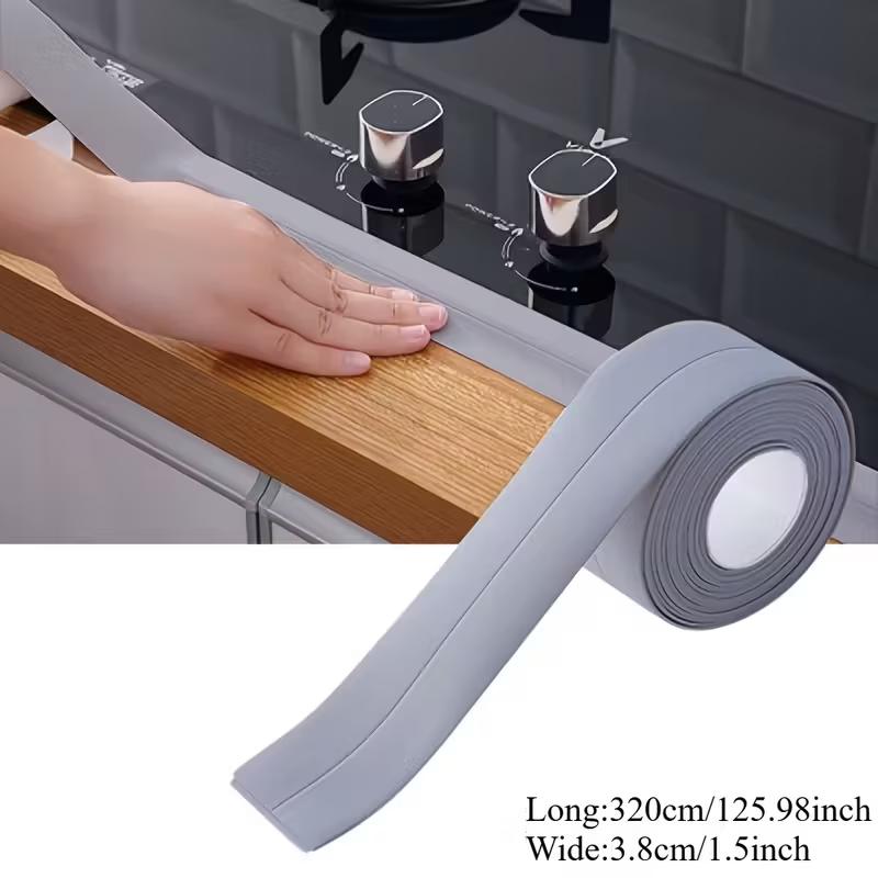 1 roll of waterproof and mold proof toilet sealing strip, kitchen bathroom self-adhesive sealing tape, bathroom waterproof tape