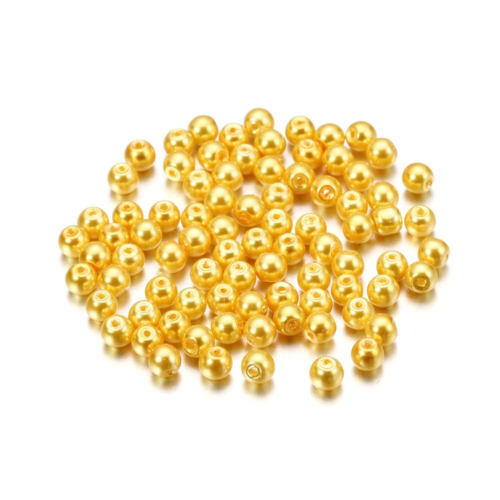 50-100Pcs 4/6/8mm Round Glass Bead Imitation Pearl Beads for DIY Earrings Necklace Jewelry Making Findings Accessories