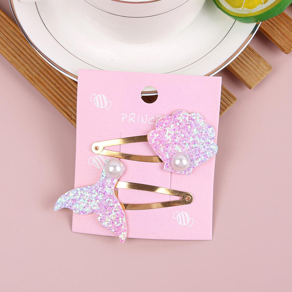 2 ST Tecknad Sjöjungfru Hårklämmor Glittriga Regnbågsfärgade Sjöjungfru Hårnålar Barrettes Legeringsklämmor Barn Hårklämma Barn Håraccessoarer