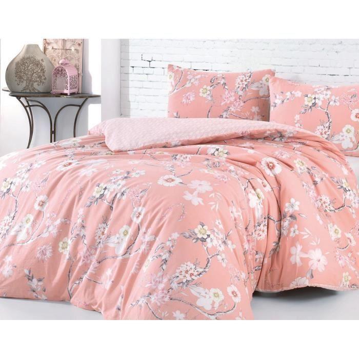 Bed Linen Set - 1 Duvet Cover 220 X 240 Cm + 2 Pillowcases 60 X 60 Cm - 100% Reinforced Cotton - Powder