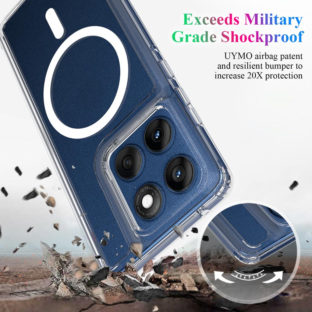 Pro Motorola Edge 60s 5G/Motorola Edge 60 Fusion 5G/Motorola Edge 60 5G Průhledné pouzdro na telefon Kompatibilní s MagSafe TPU+Akrylový zadní kryt