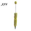 Decorative Beaded Pen Diamond Beadable Pens, Bling Rhinestone DIY Bead Pen, Crystal Shaft Craft Black Ink Ballpoint Pens for Decorations Office School