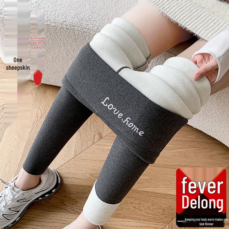 Women's High Waist Velvet-Lined Leggings - Seamless, Double-Sided Brushed, Slim Fit, Perfect for Autumn and Winter.