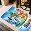 Bluey's Festive Football Fun Customized Name Floor Mat Suitable for Bedrooms Living Rooms Dining Room Decorate Room Antislip Carpet Anime Office Decor