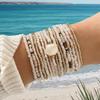 17 Pcs Bohemian Colorful Elastic Beaded Bracelets Stretchy Strand Bangles for Summer Beach Party Vacation Jewelry
