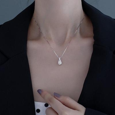 Collar Clavícula con Diamante de Moissanita en Forma de X Estilo Coreano para Mujer