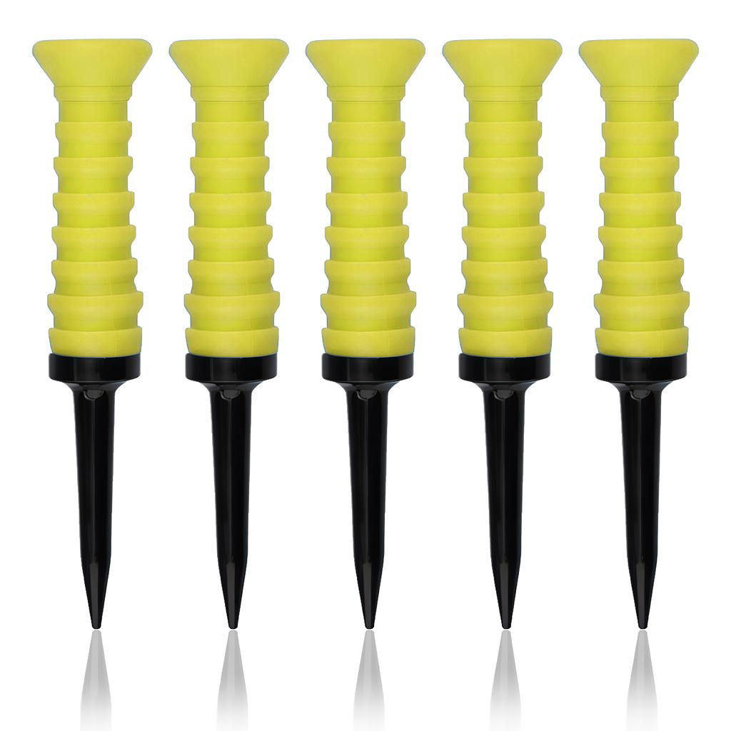 5pcs 360° Flexible Rubber Golf Tees, 3.27in/83mm, Durable, Low Friction, Vibrant Multicolor - Ideal for Everyday Golfers
