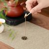 Zinc Alloy Snowflake Incense Holder: Elegant Multi-Hole Ornament for Home, Study & Festive Atmosphere.
